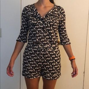 Diane von Furstenberg Safari Print Jersey Romper
